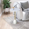 Cynthia Side Table White & Gold - Cozy Roots Decor
