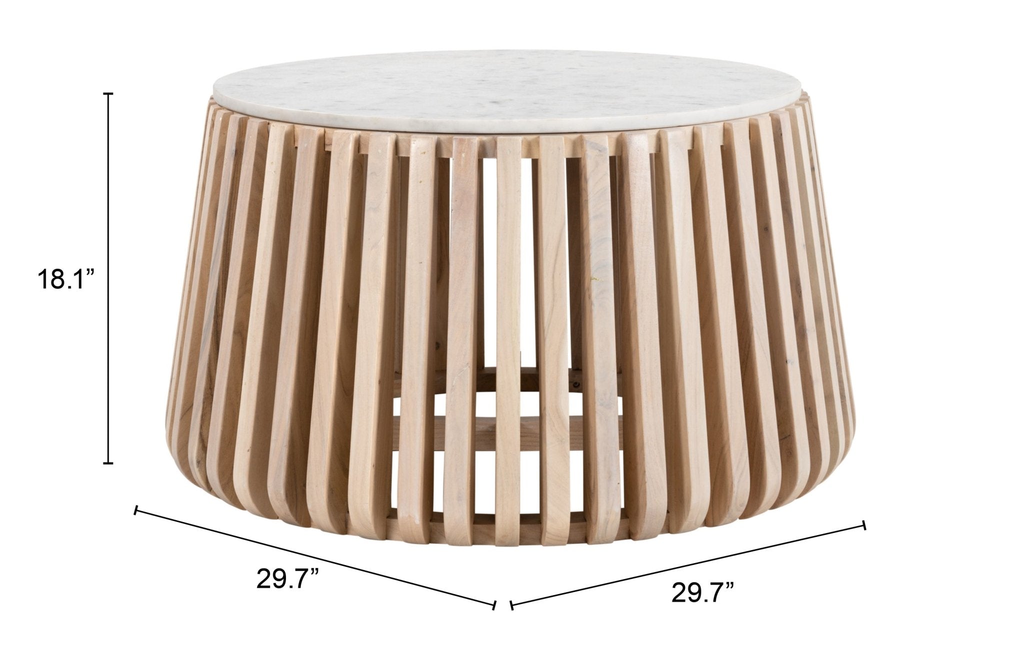 Cyprus Coffee Table White & Natural - Cozy Roots Decor