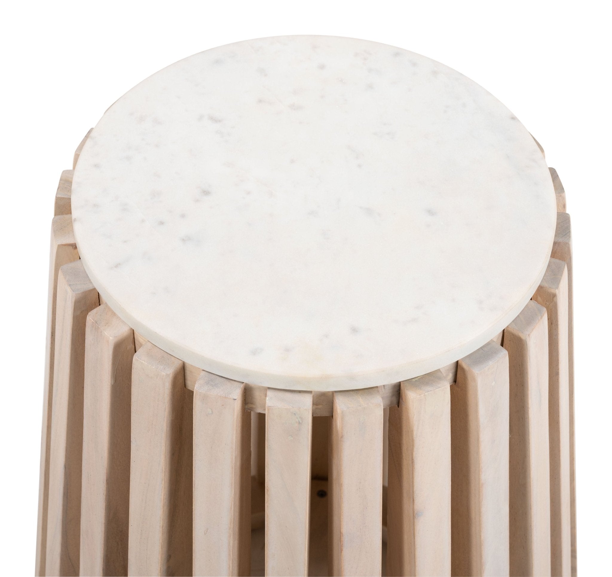 Cyprus Side Table White & Natural - Cozy Roots Decor