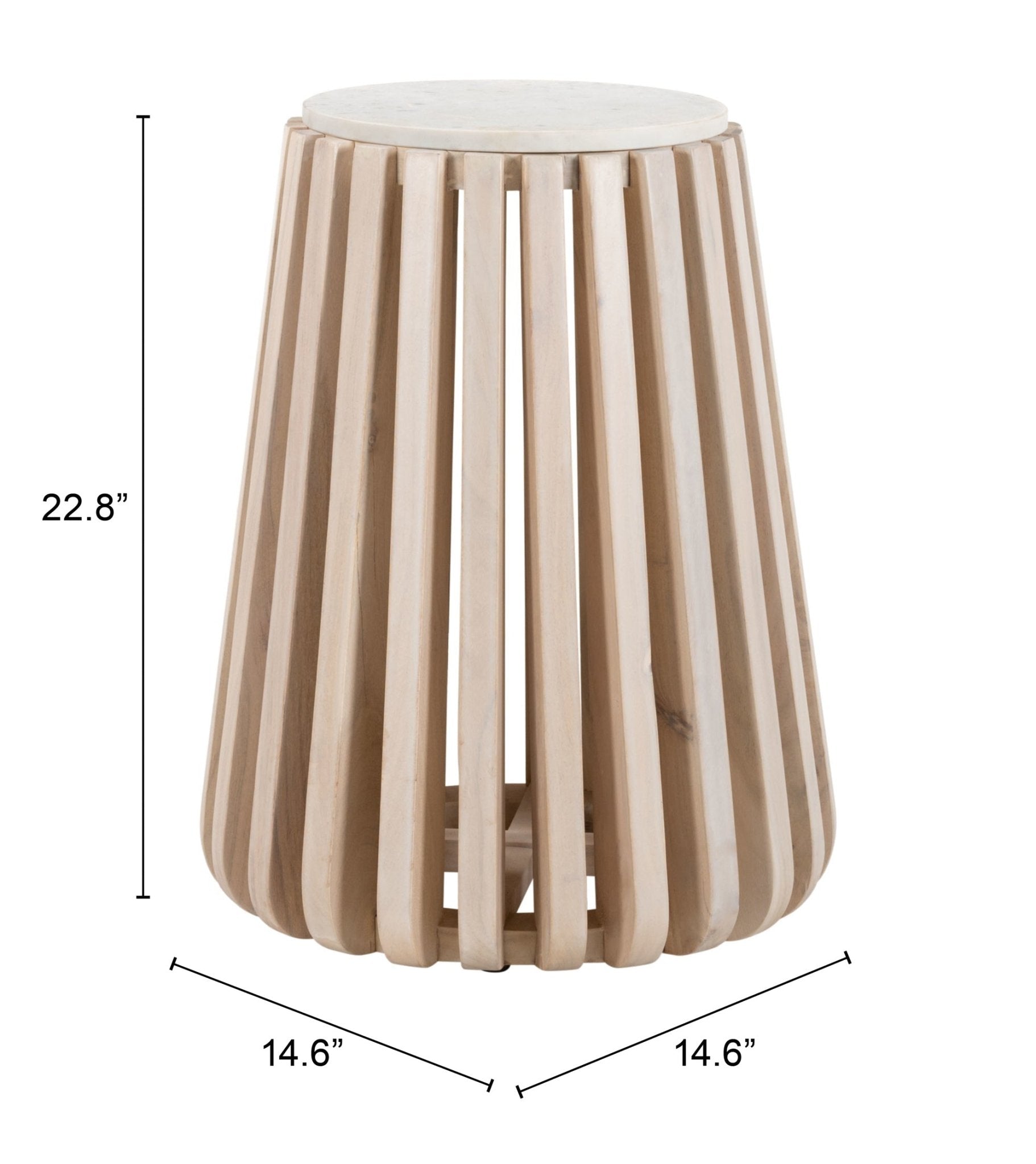 Cyprus Side Table White & Natural - Cozy Roots Decor