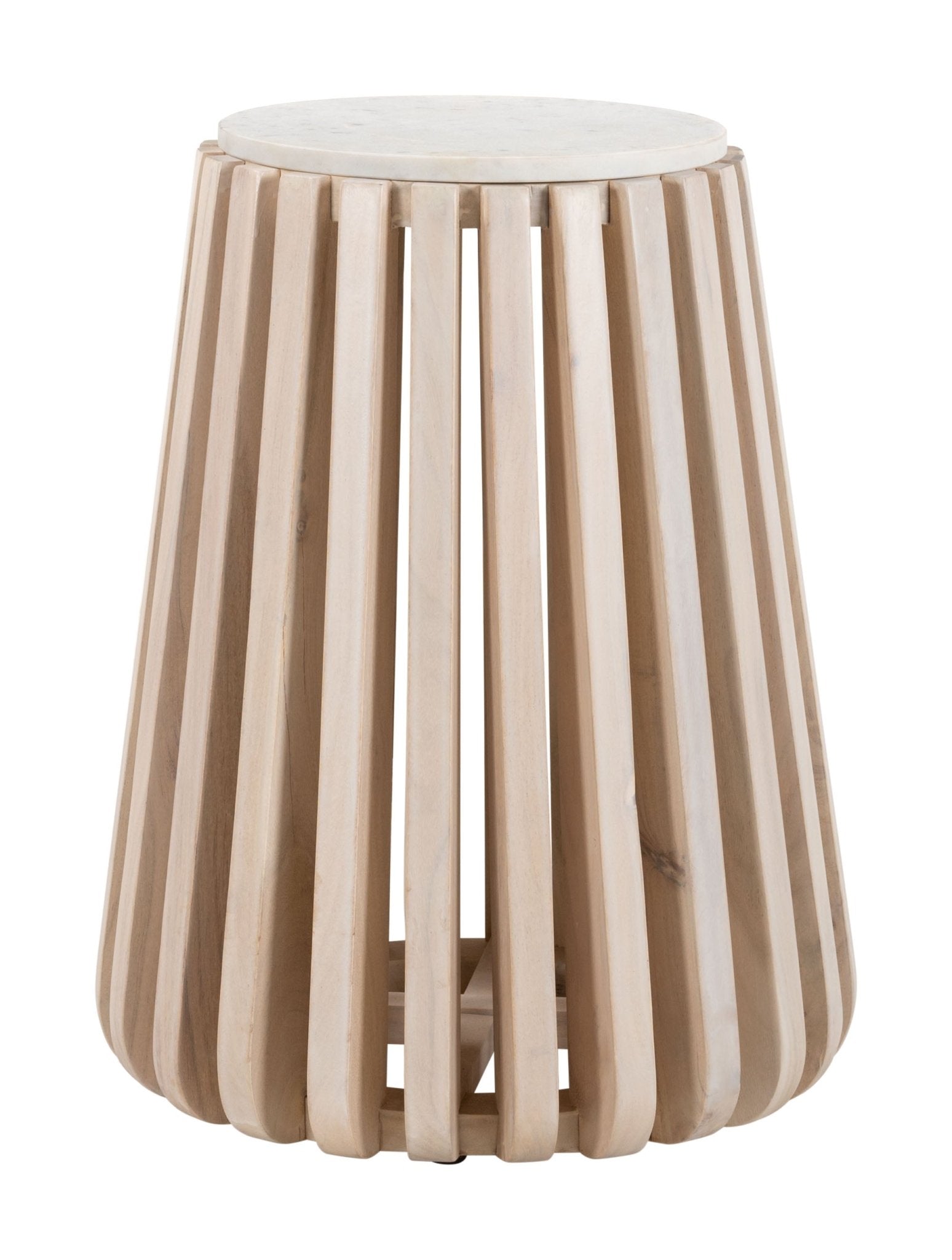 Cyprus Side Table White & Natural - Cozy Roots Decor