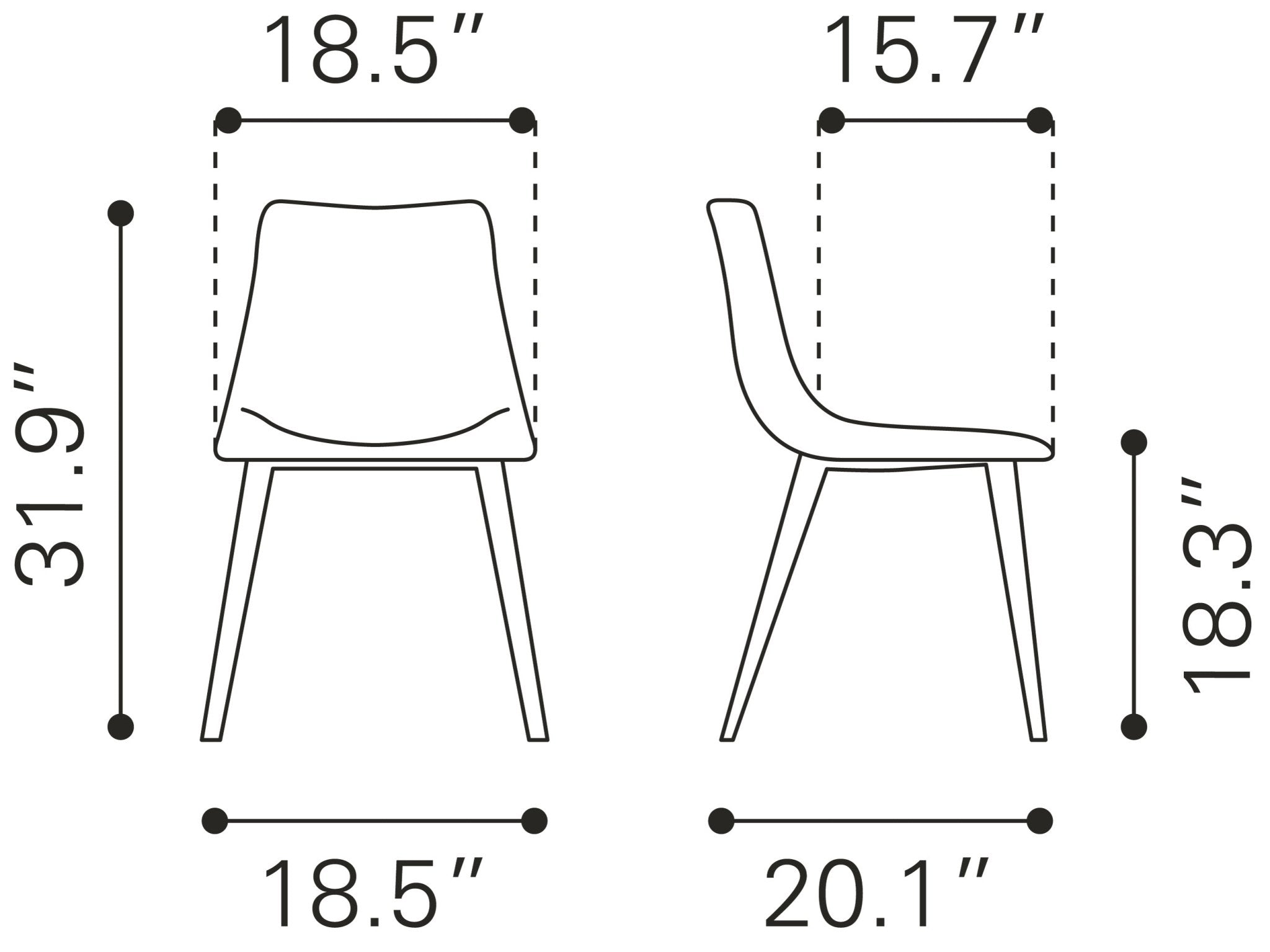 Daniel Dining Chair (Set of 2) Vintage Black - Cozy Roots Decor