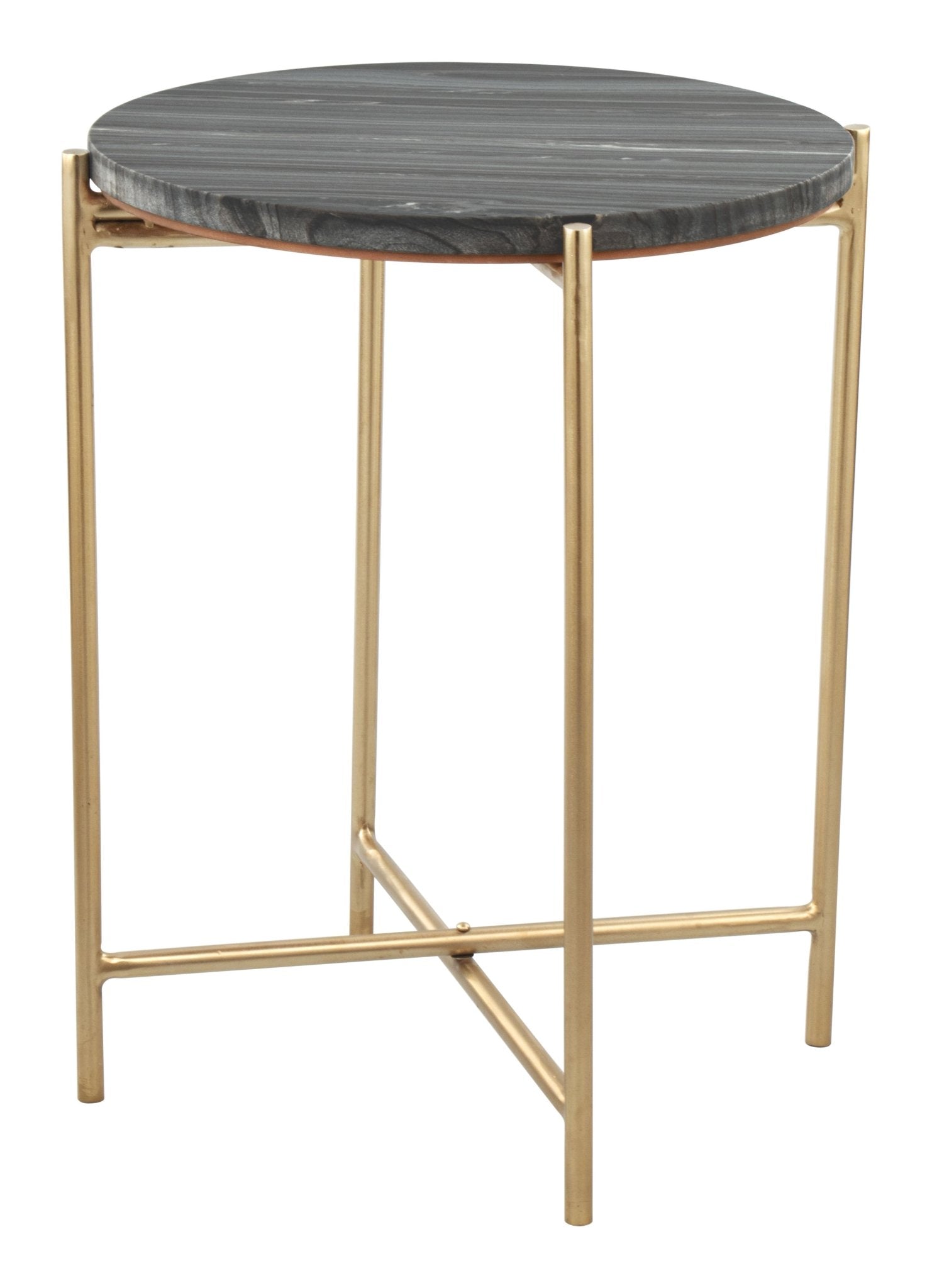 David Side Table Gray & Gold - Cozy Roots Decor