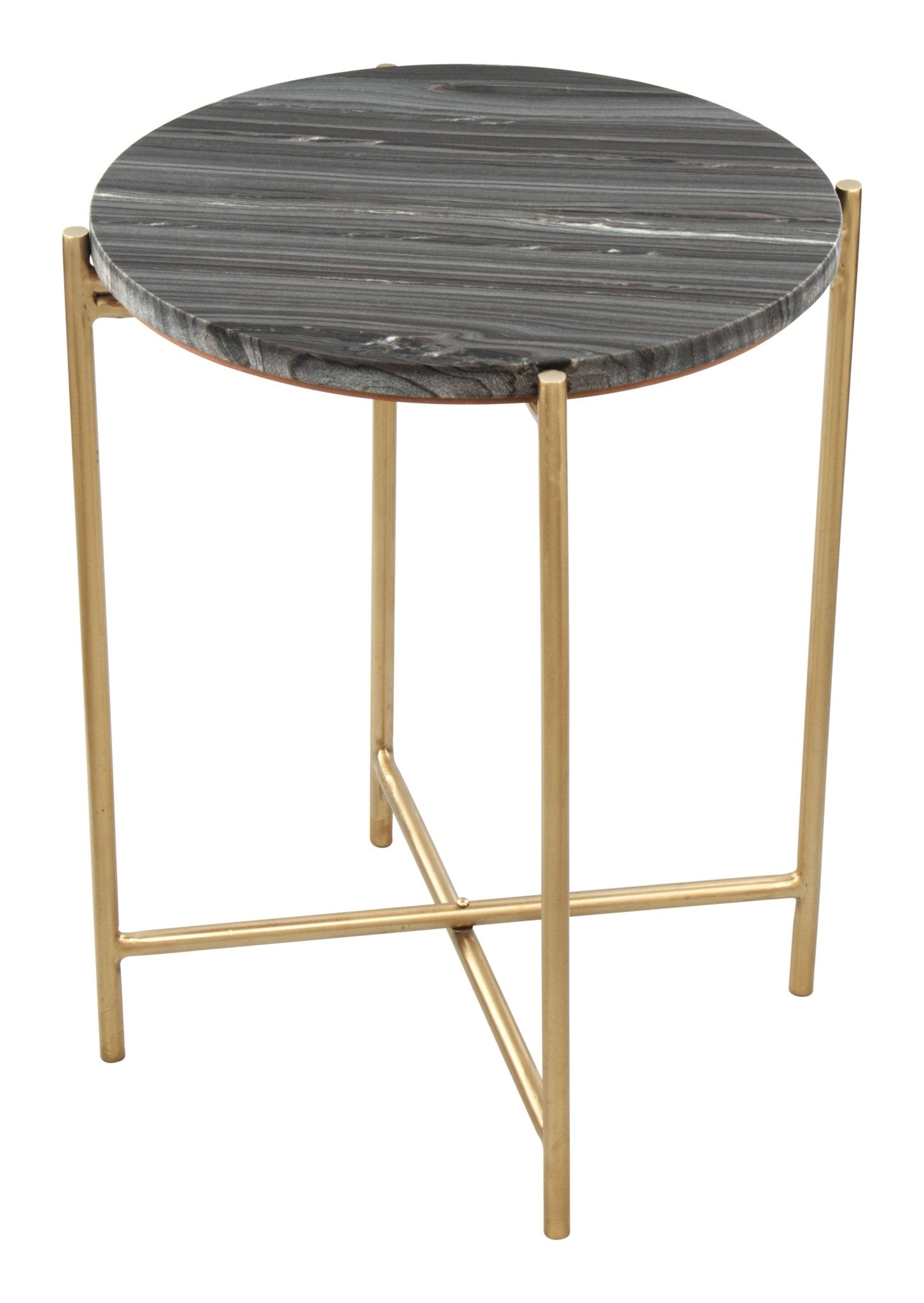 David Side Table Gray & Gold - Cozy Roots Decor
