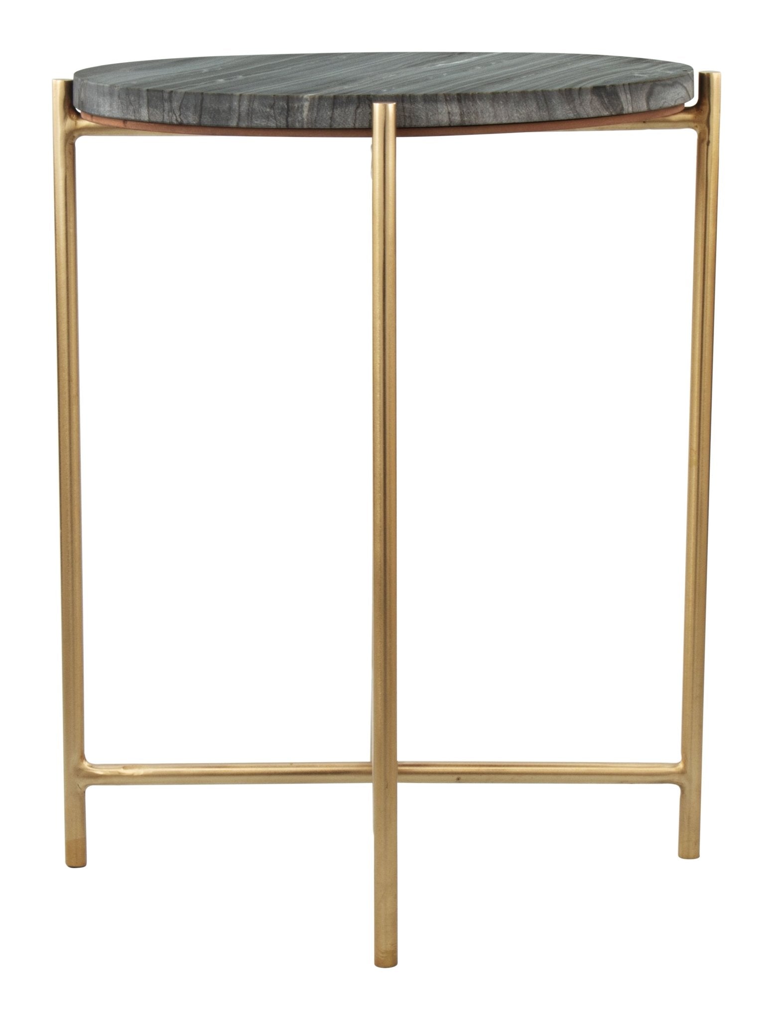 David Side Table Gray & Gold - Cozy Roots Decor