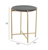 David Side Table Gray & Gold - Cozy Roots Decor