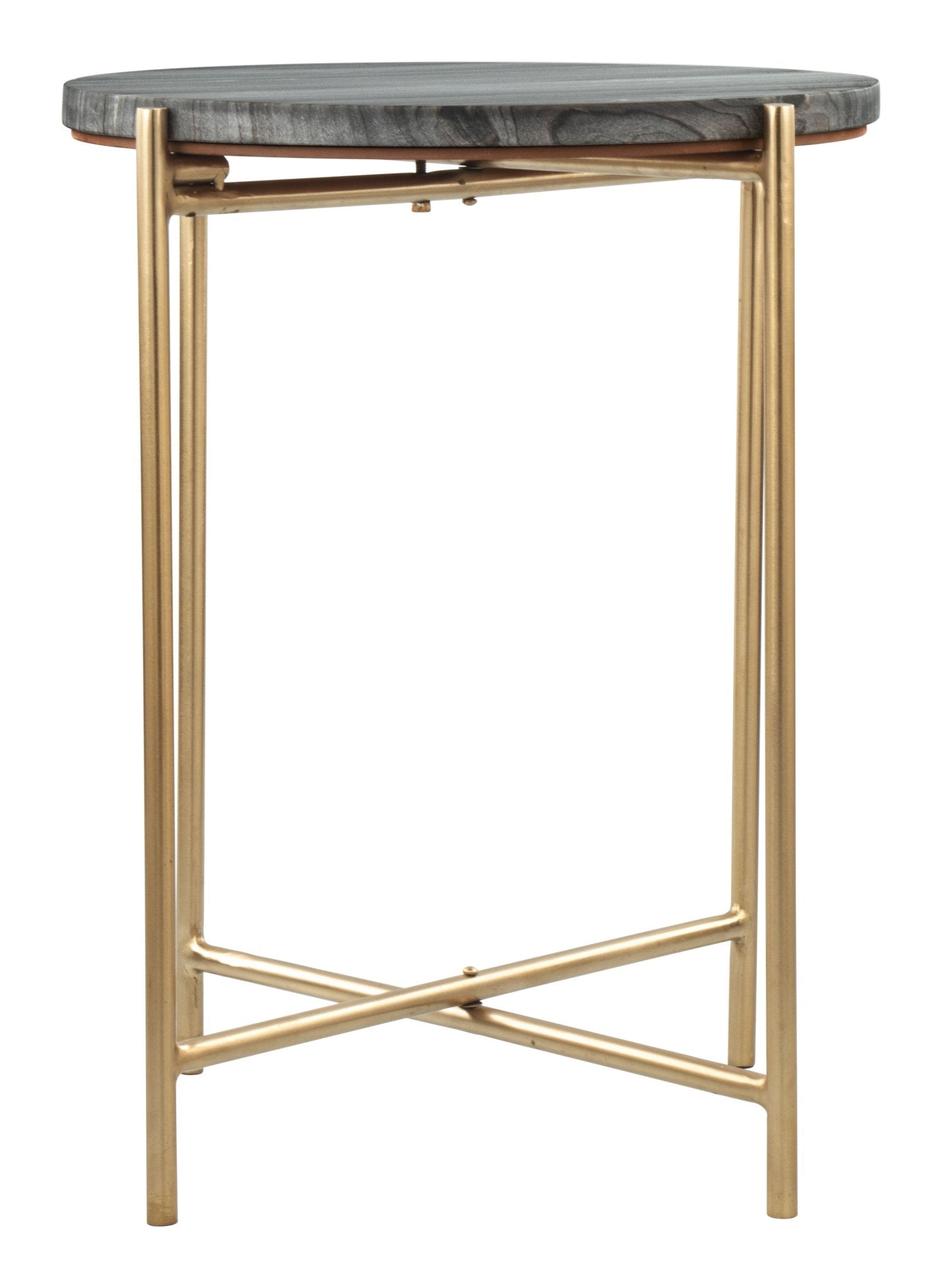 David Side Table Gray & Gold - Cozy Roots Decor