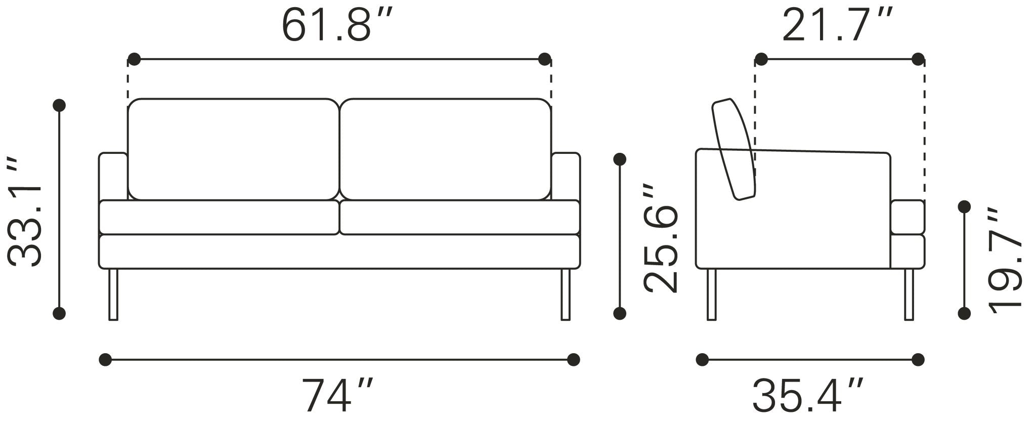 Decade Sofa Brown - Cozy Roots Decor