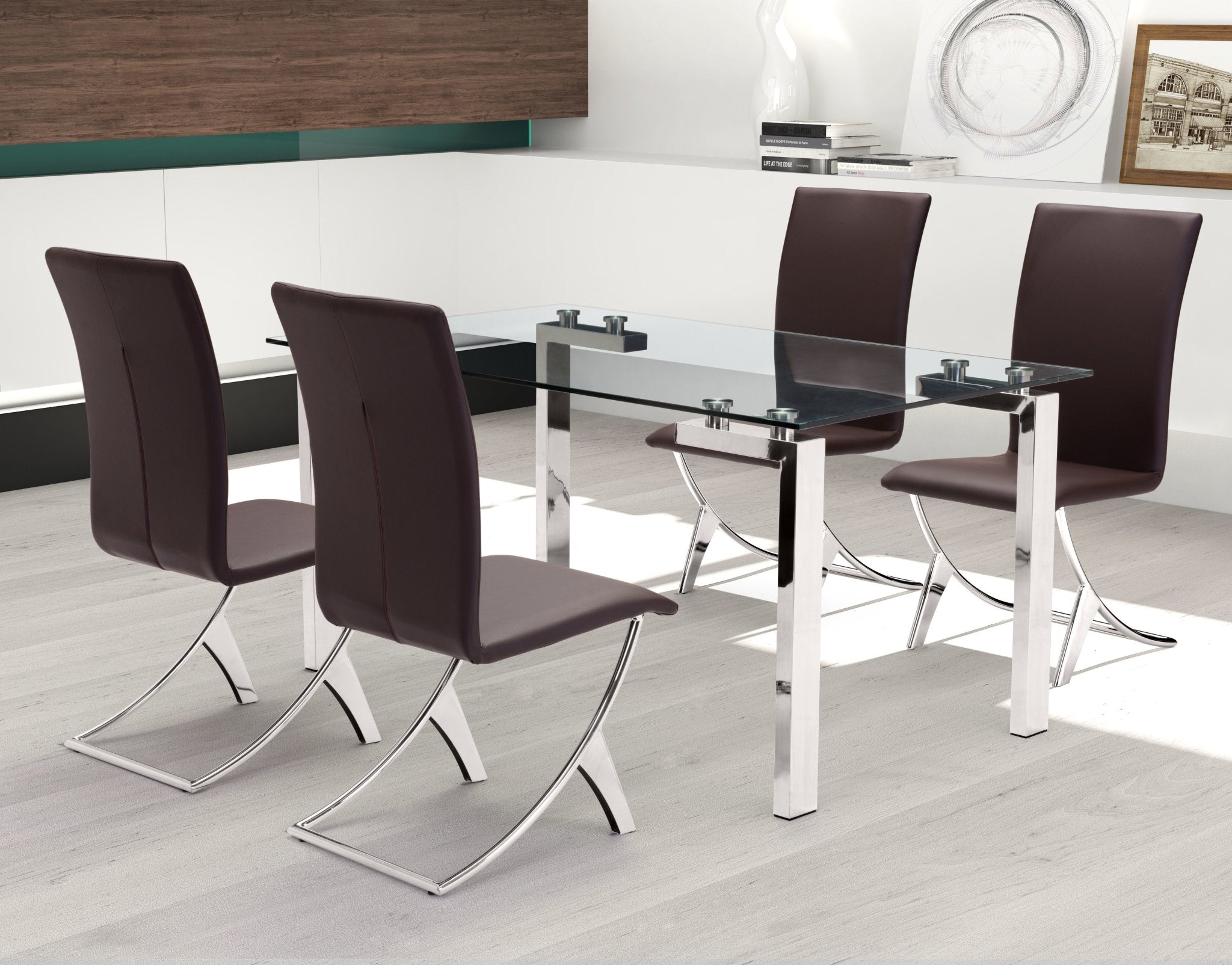 Delfin Dining Chair (Set of 2) Espresso - Cozy Roots Decor