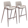 Desi Barstool (Set of 2) Beige & Walnut - Cozy Roots Decor