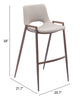 Desi Barstool (Set of 2) Beige & Walnut - Cozy Roots Decor