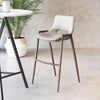 Desi Barstool (Set of 2) Beige & Walnut - Cozy Roots Decor