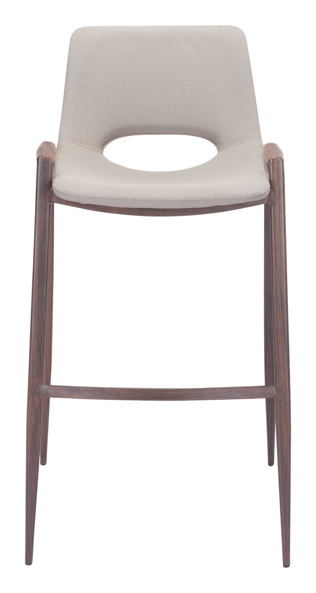 Desi Barstool (Set of 2) Beige & Walnut - Cozy Roots Decor