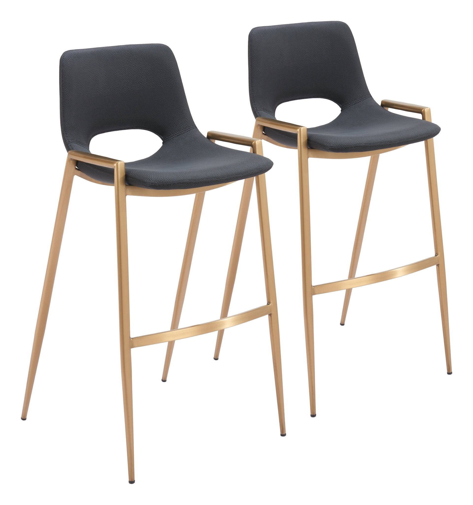 Desi Barstool (Set of 2) Black & Gold - Cozy Roots Decor