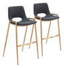 Desi Barstool (Set of 2) Black & Gold - Cozy Roots Decor