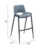 Desi Barstool (Set of 2) Blue - Cozy Roots Decor