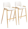 Desi Barstool (Set of 2) White & Gold - Cozy Roots Decor