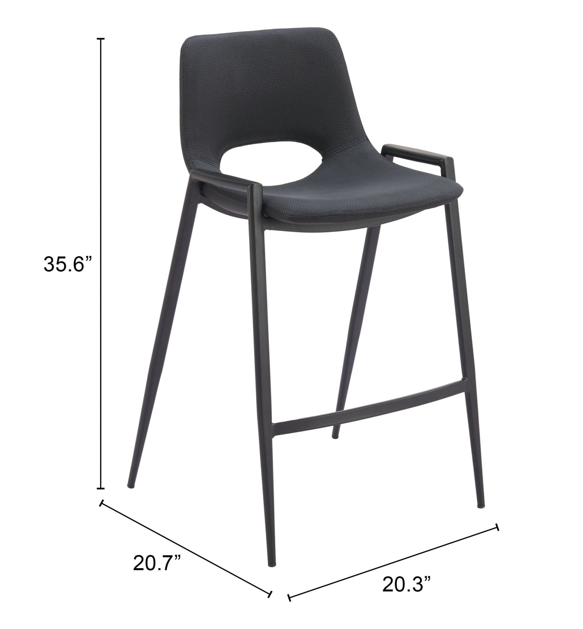 Desi Counter Stool (Set of 2) Black - Cozy Roots Decor