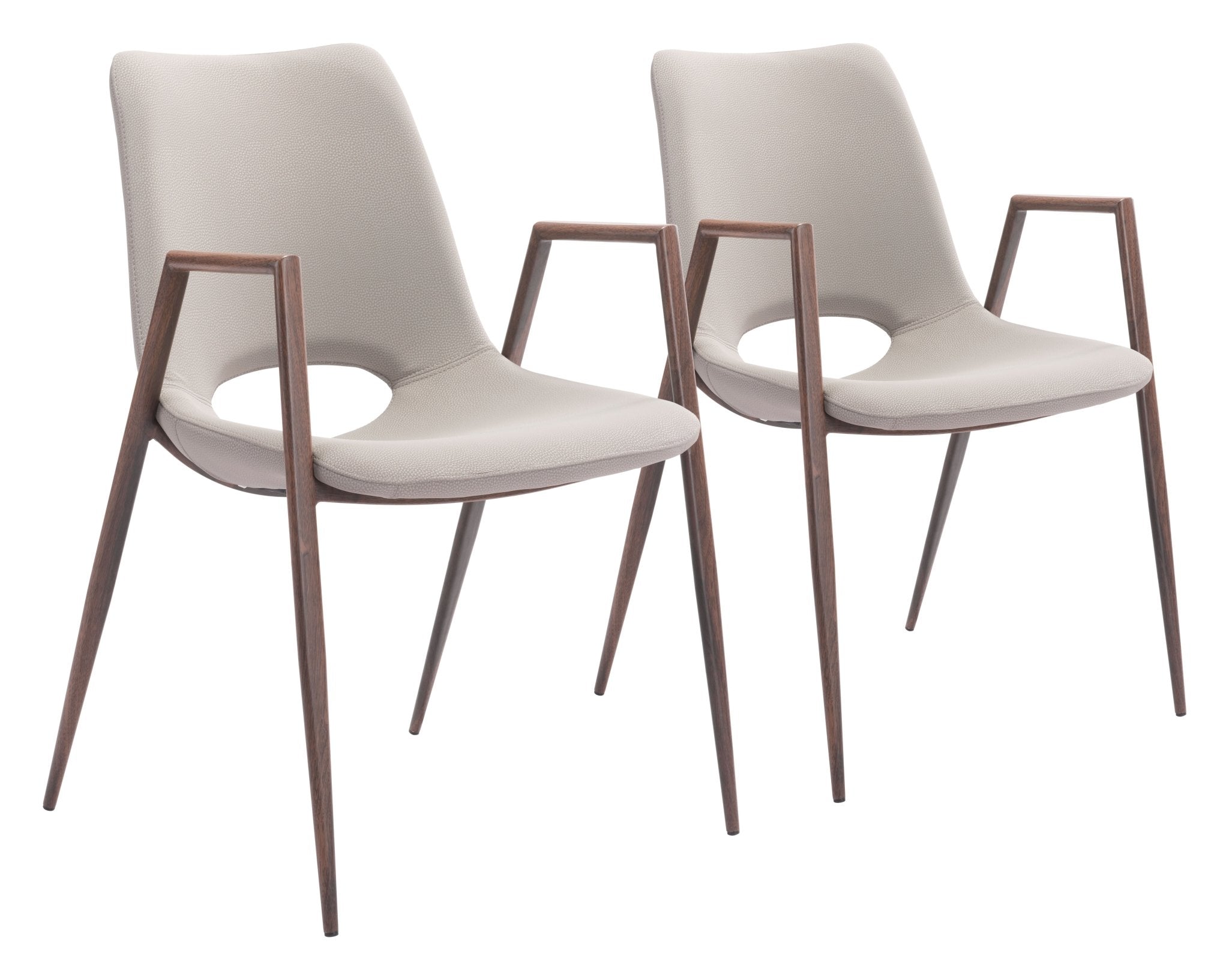 Desi Dining Chair (Set of 2) Beige & Walnut - Cozy Roots Decor