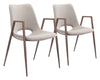 Desi Dining Chair (Set of 2) Beige & Walnut - Cozy Roots Decor