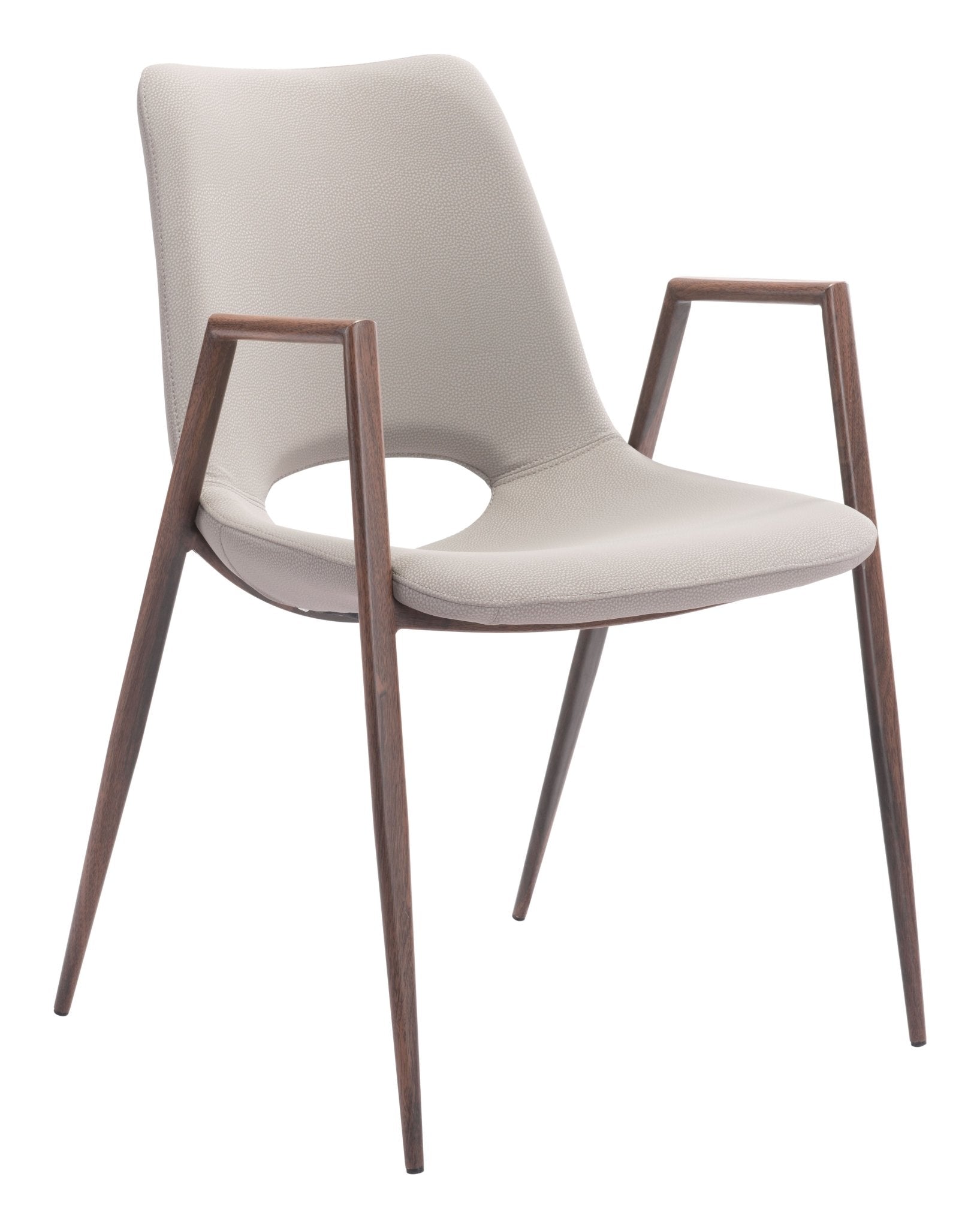 Desi Dining Chair (Set of 2) Beige & Walnut - Cozy Roots Decor
