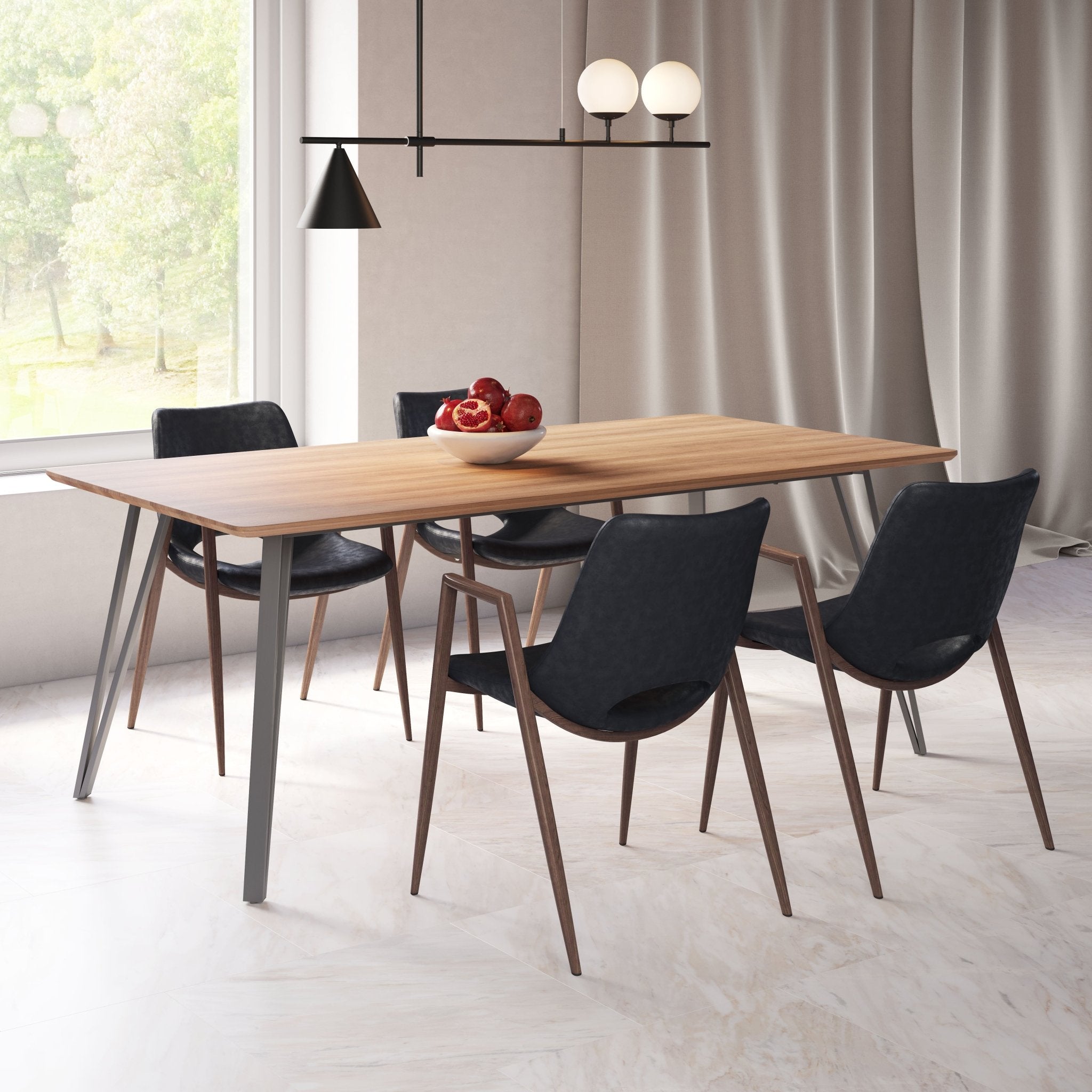 Desi Dining Chair (Set of 2) Black & Walnut - Cozy Roots Decor
