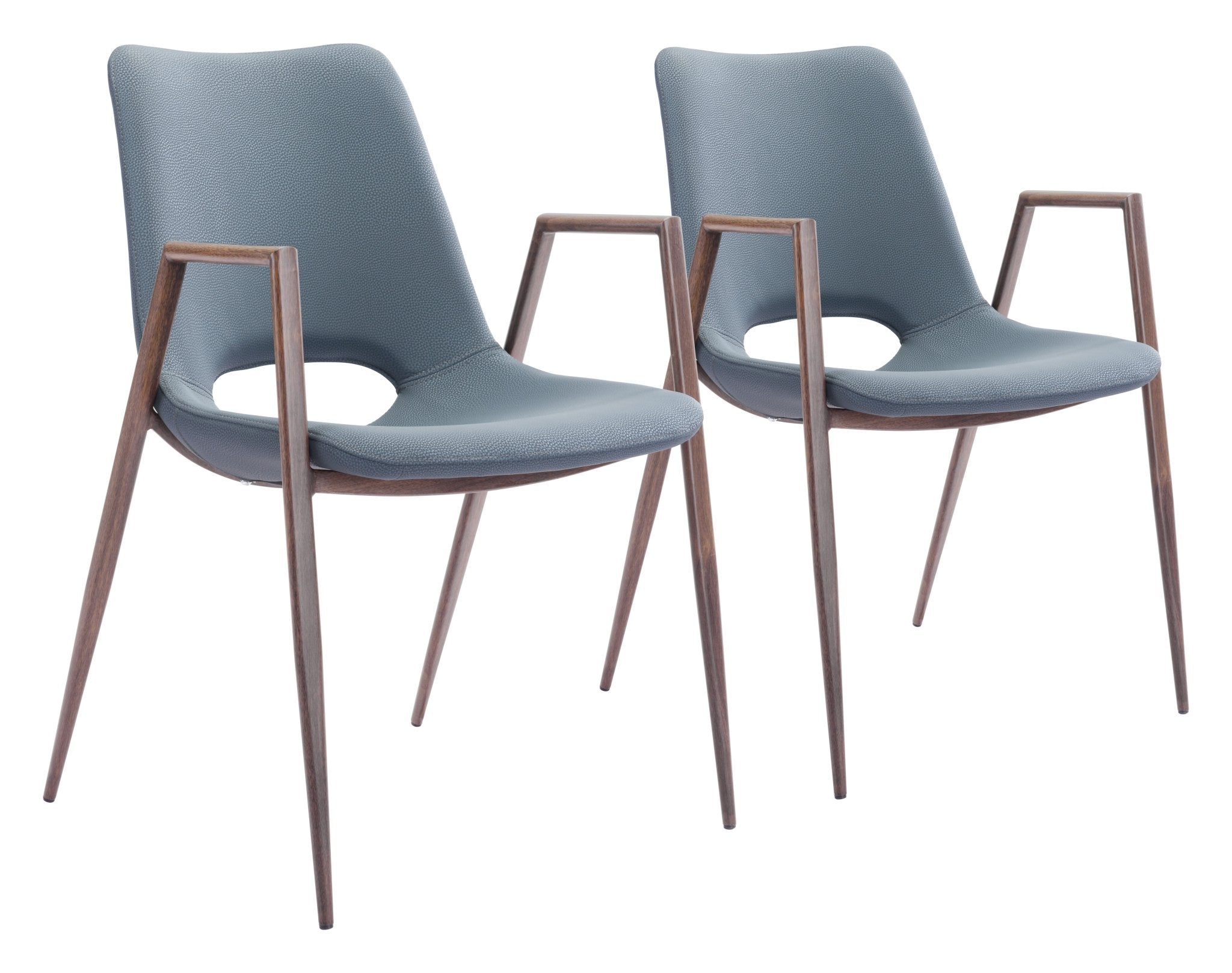 Desi Dining Chair (Set of 2) Blue & Walnut - Cozy Roots Decor