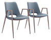 Desi Dining Chair (Set of 2) Blue & Walnut - Cozy Roots Decor