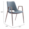 Desi Dining Chair (Set of 2) Blue & Walnut - Cozy Roots Decor