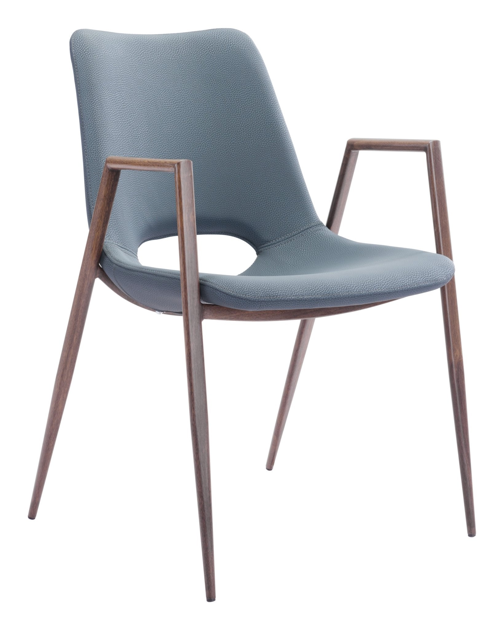 Desi Dining Chair (Set of 2) Blue & Walnut - Cozy Roots Decor