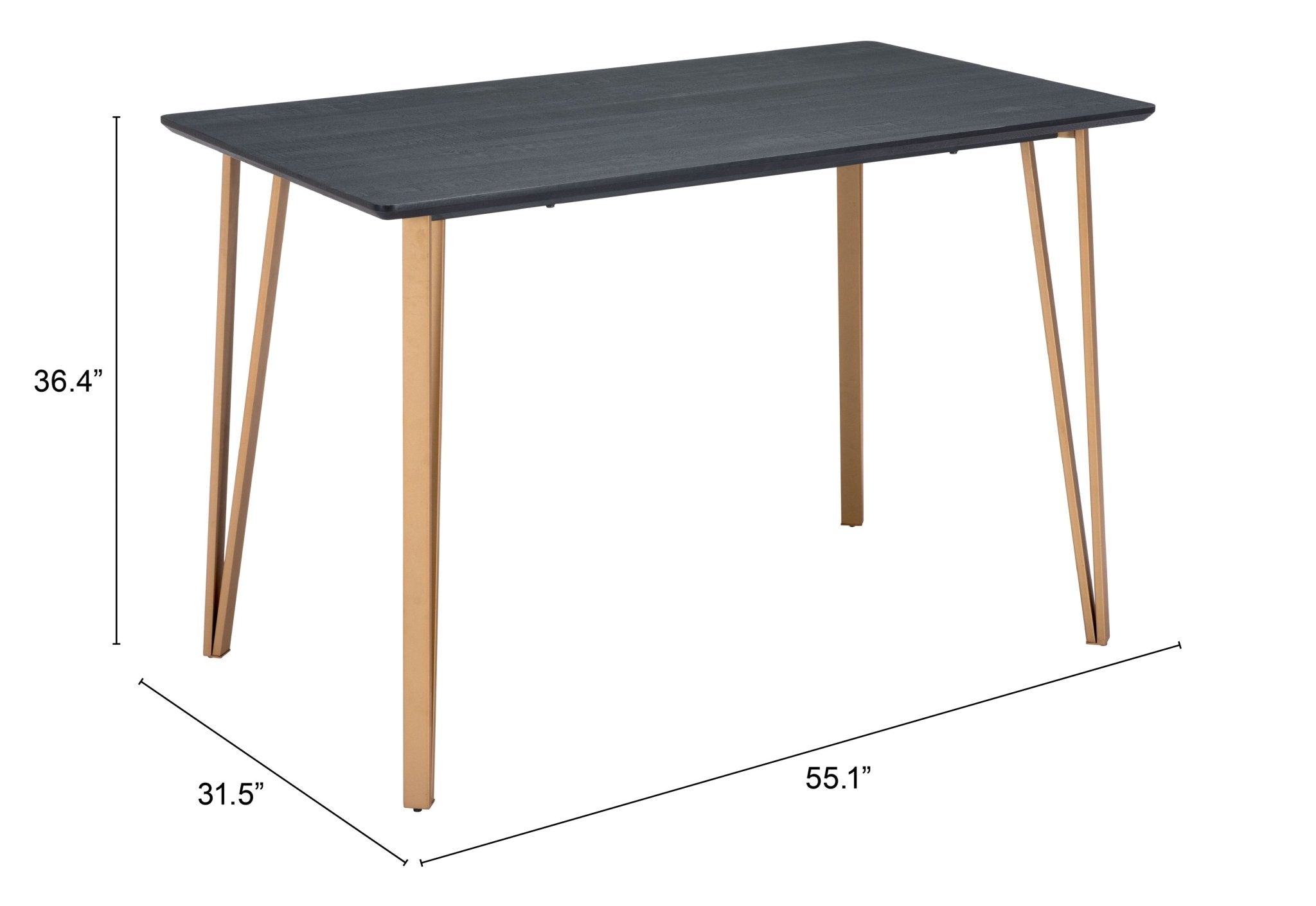 Deus Counter Table Black - Cozy Roots Decor