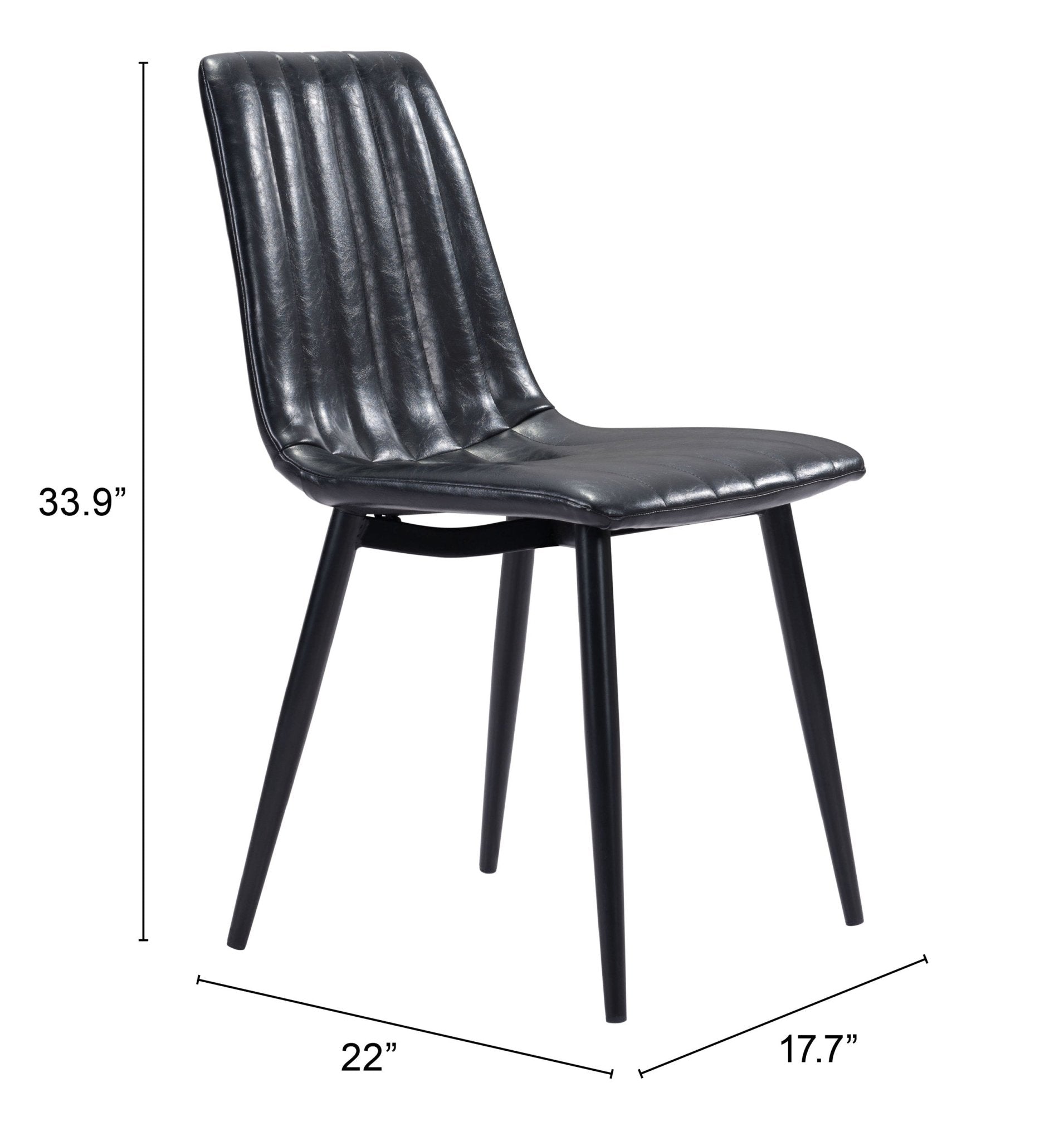 Dolce Dining Chair (Set of 2) Vintage Black - Cozy Roots Decor