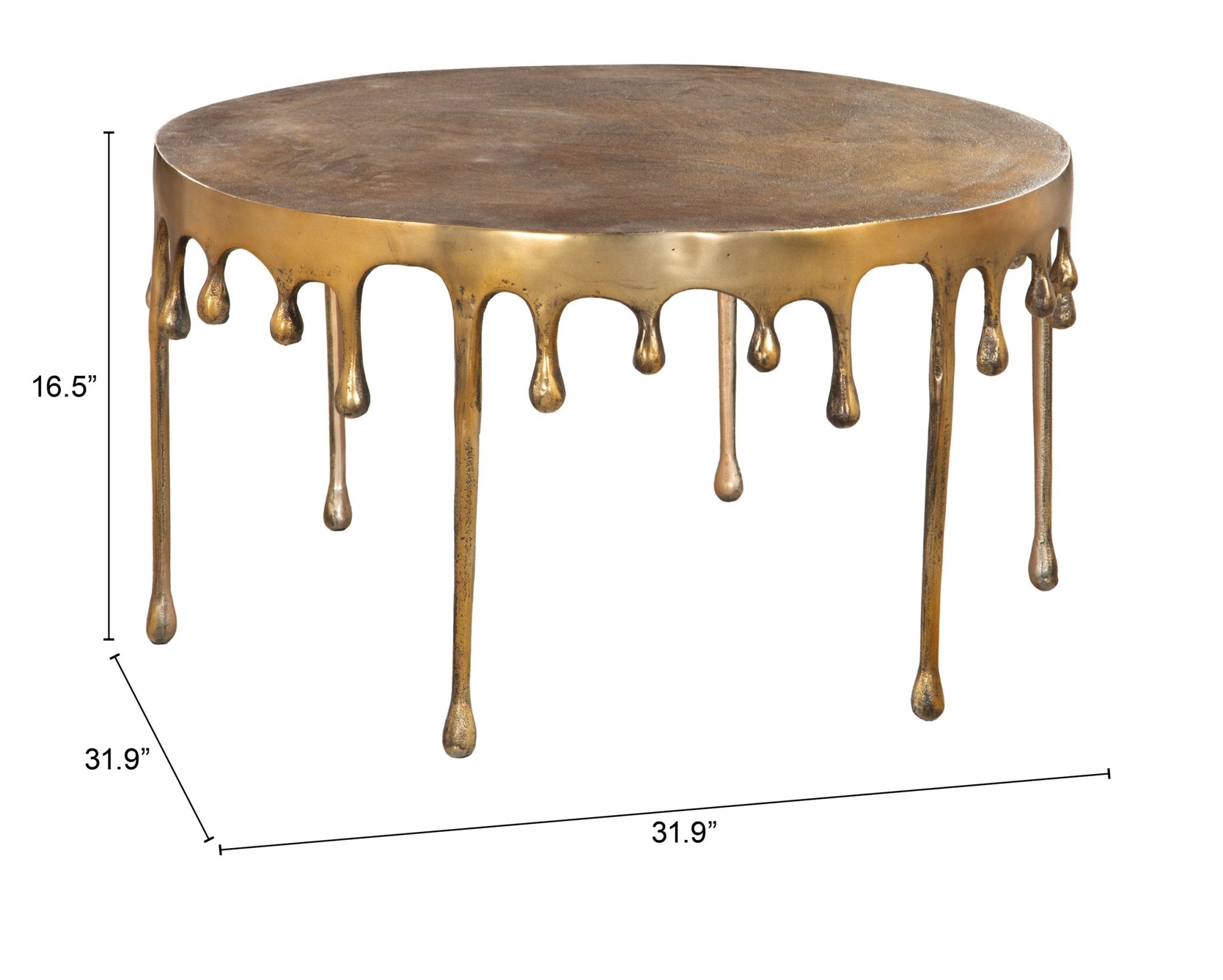 Drip Coffee Table Antique Brass - Cozy Roots Decor
