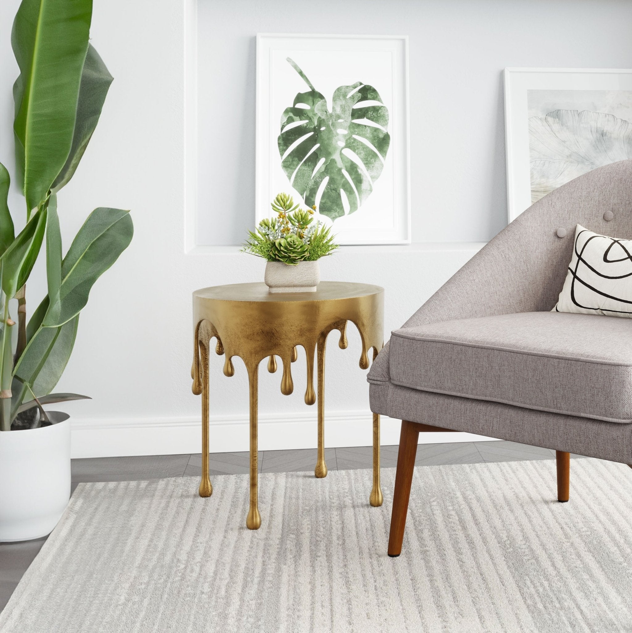 Drip Side Table Antique Brass - Cozy Roots Decor