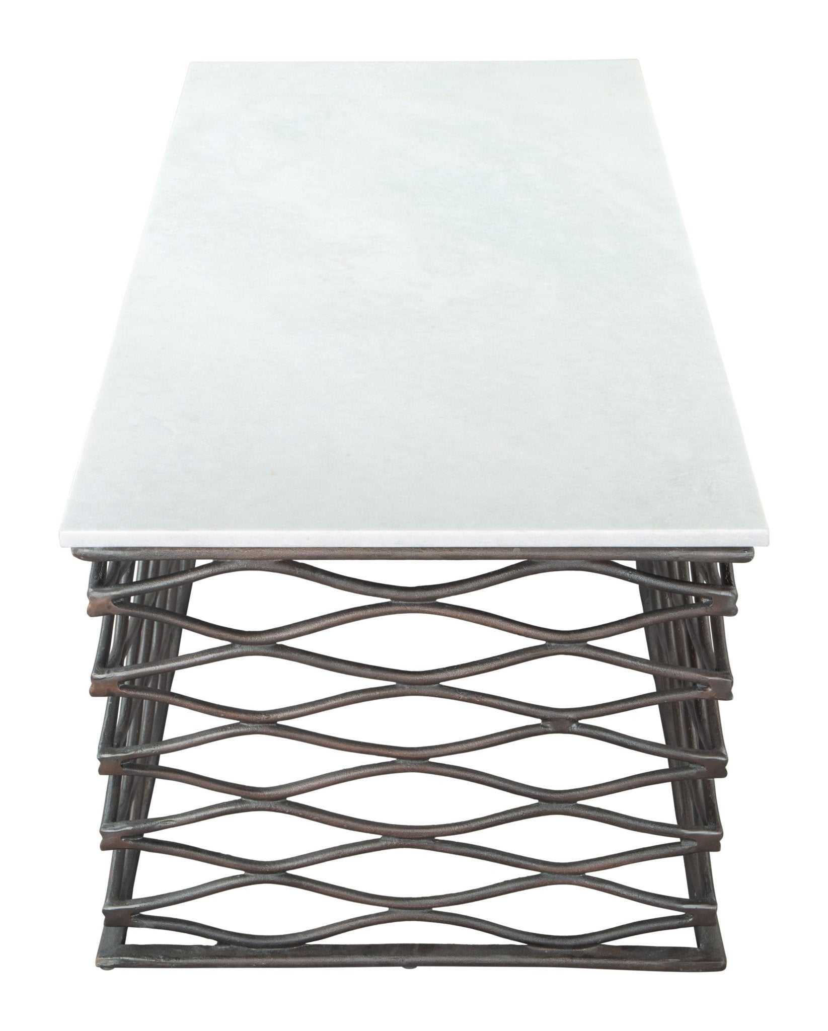 Duchess Coffee Table White & Antique Bronze - Cozy Roots Decor