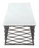 Duchess Coffee Table White & Antique Bronze - Cozy Roots Decor