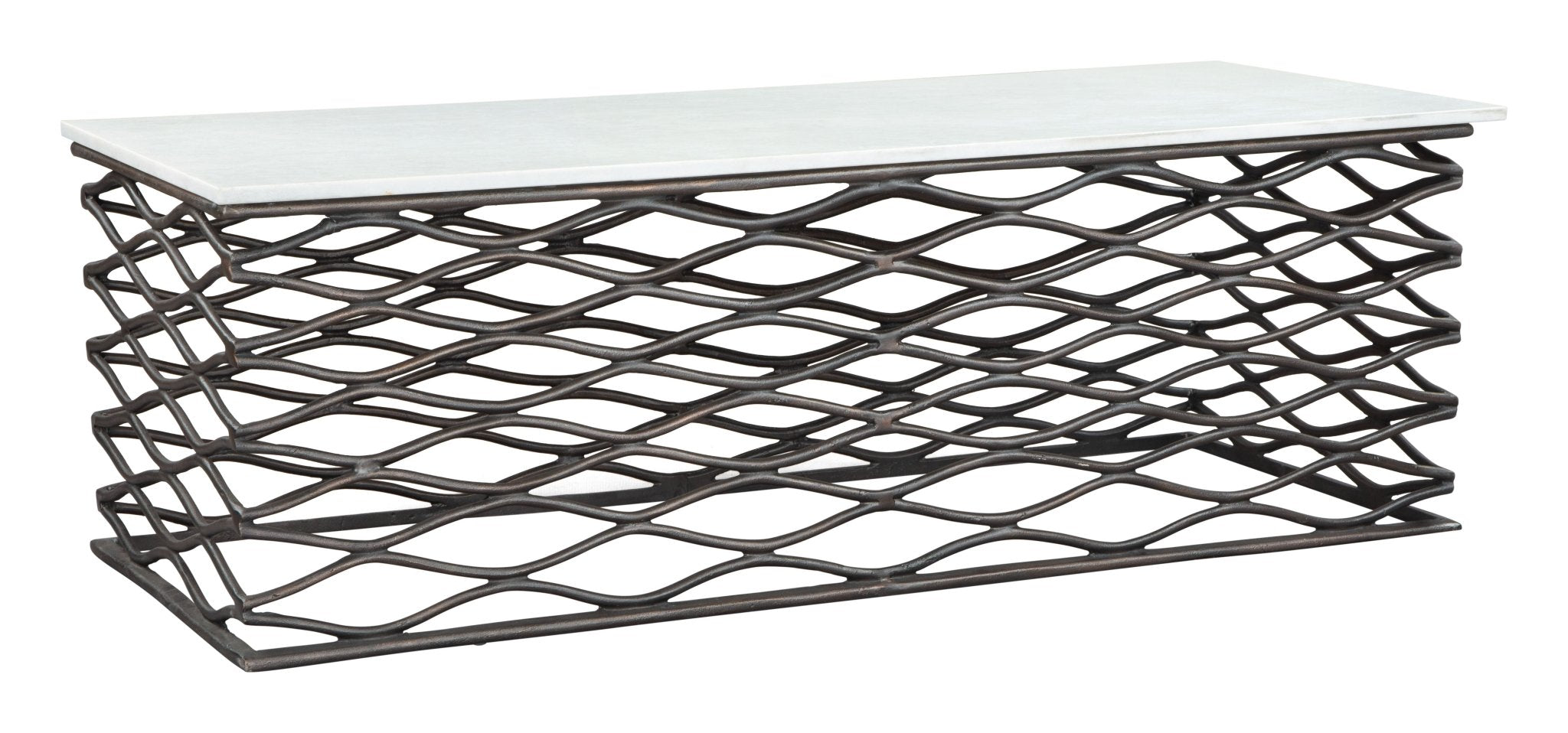 Duchess Coffee Table White & Antique Bronze - Cozy Roots Decor