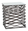Duke Side Table White & Antique Bronze - Cozy Roots Decor