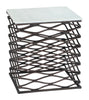 Duke Side Table White & Antique Bronze - Cozy Roots Decor