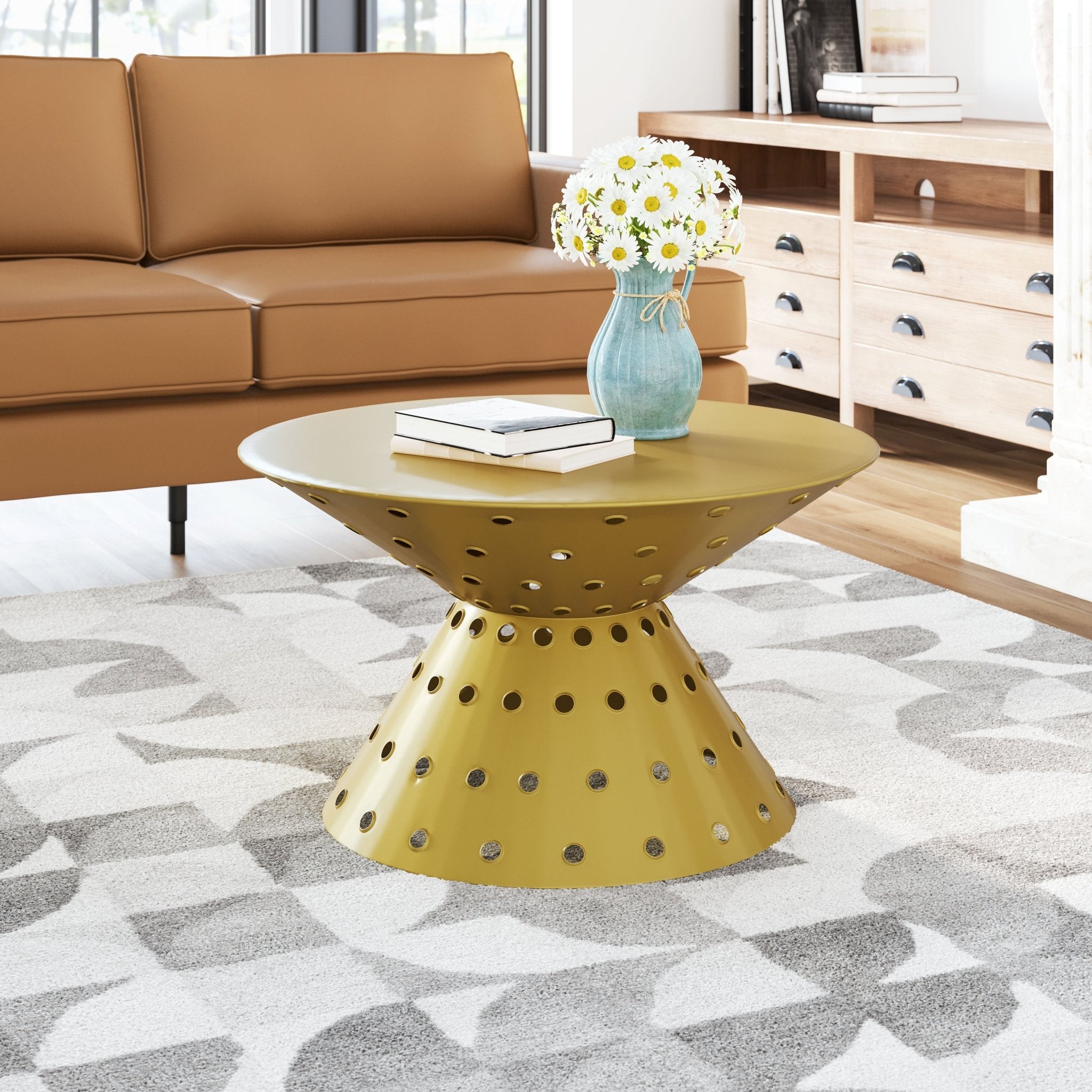 Electron Coffee Table Gold - Cozy Roots Decor