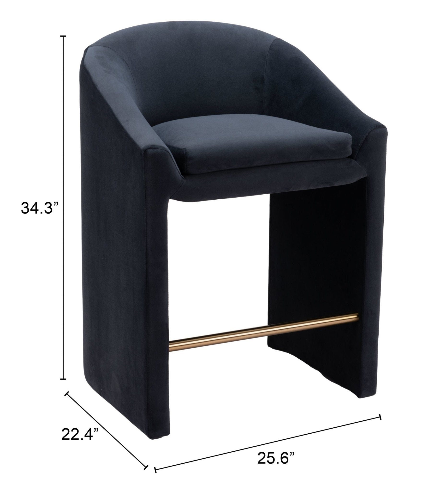 Emas Counter Stool Midnight Gray - Cozy Roots Decor