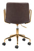 Eric Office Chair Brown & Gold - Cozy Roots Decor