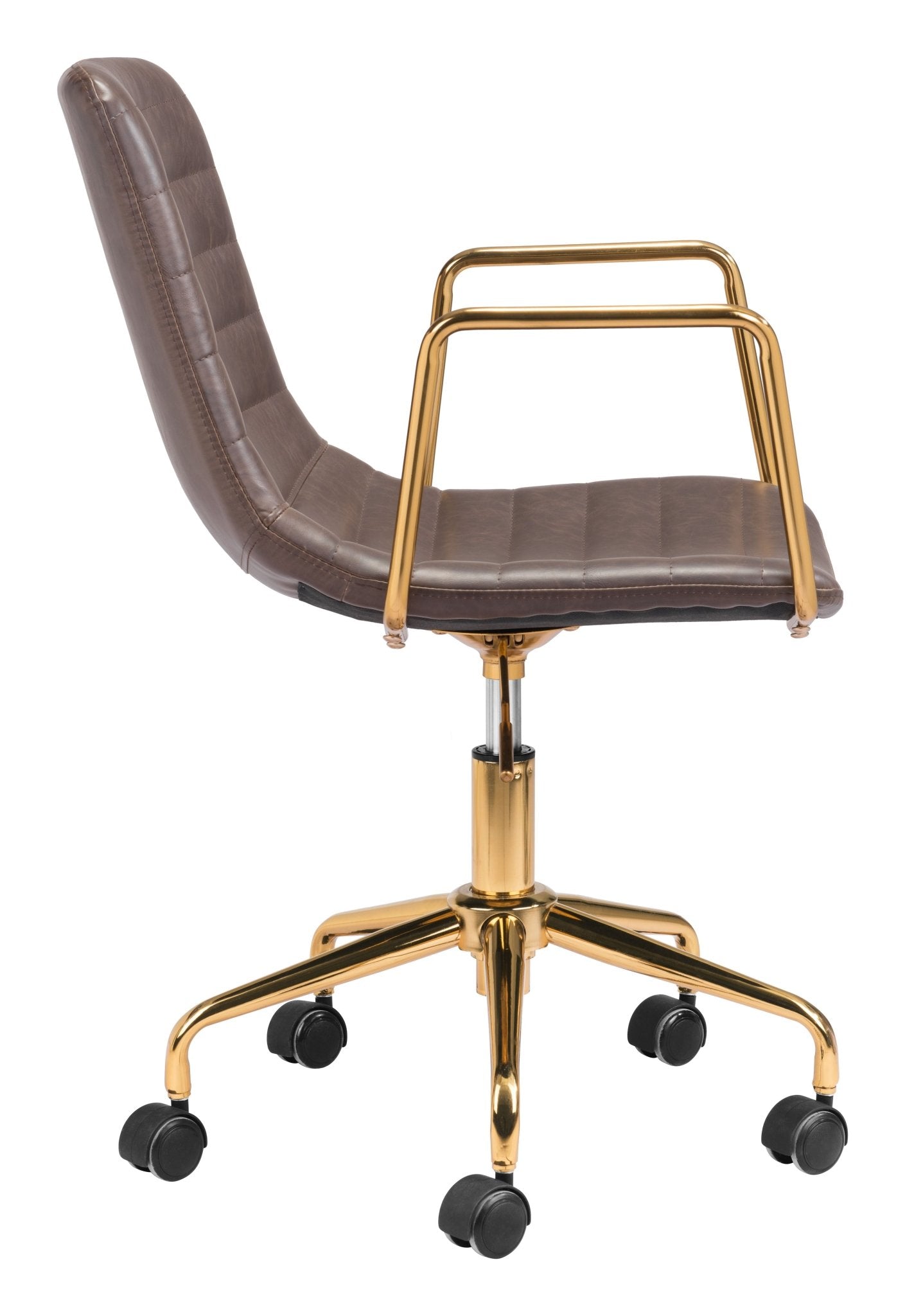 Eric Office Chair Brown & Gold - Cozy Roots Decor