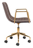 Eric Office Chair Brown & Gold - Cozy Roots Decor
