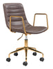 Eric Office Chair Brown & Gold - Cozy Roots Decor