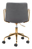 Eric Office Chair Gray & Gold - Cozy Roots Decor