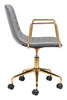 Eric Office Chair Gray & Gold - Cozy Roots Decor