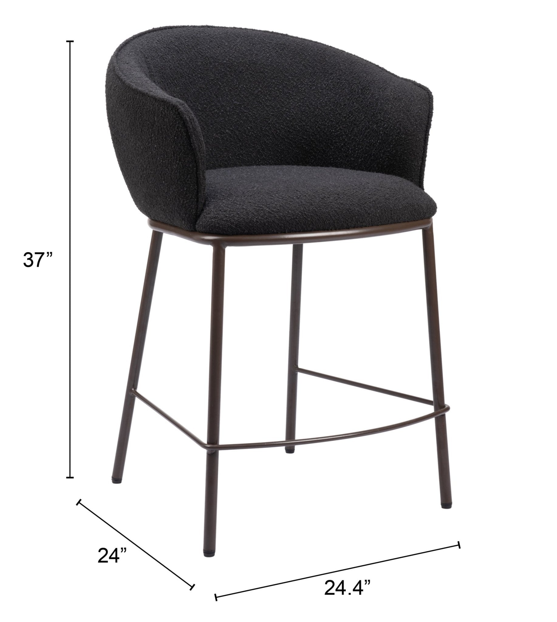 Essen Counter Stool Black & Bronze - Cozy Roots Decor
