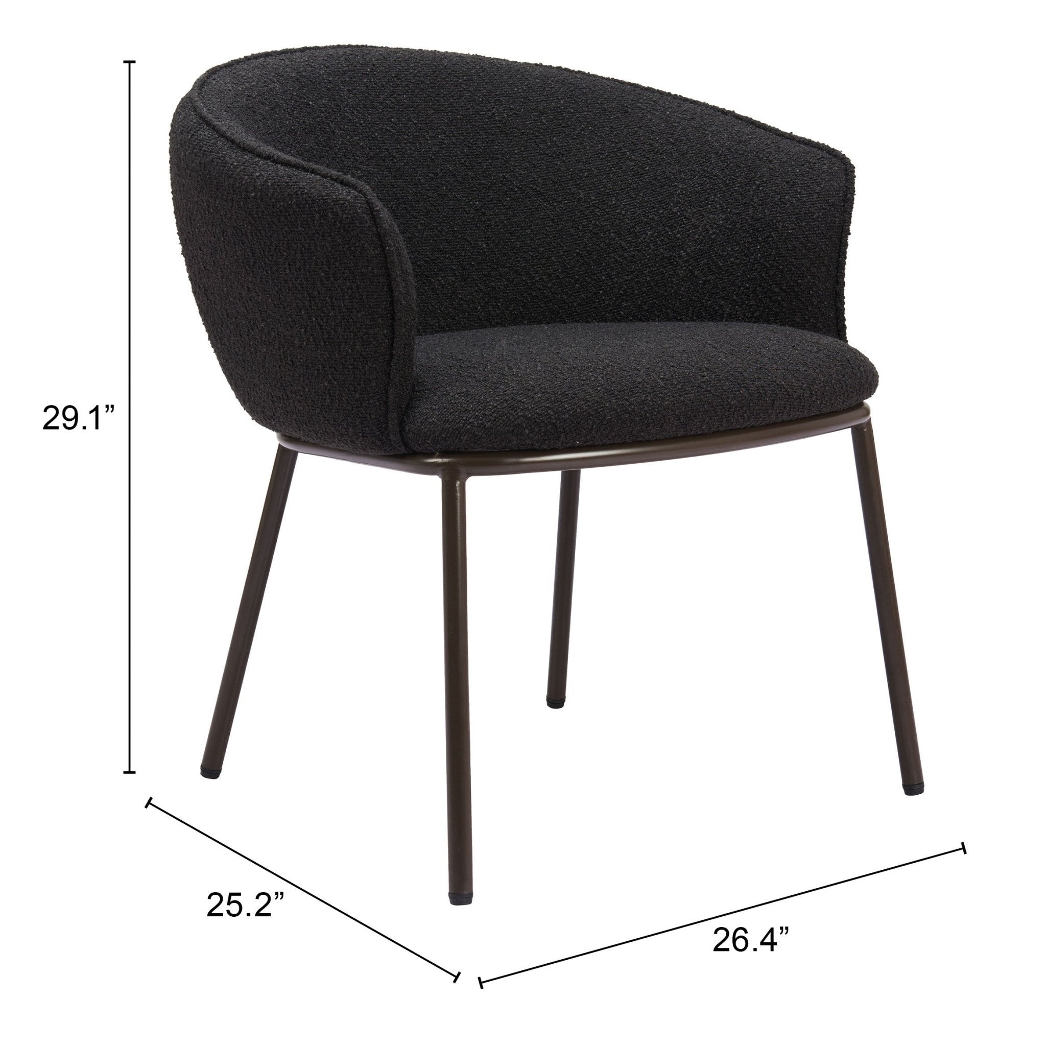 Essen Dining Chair Black & Bronze - Cozy Roots Decor