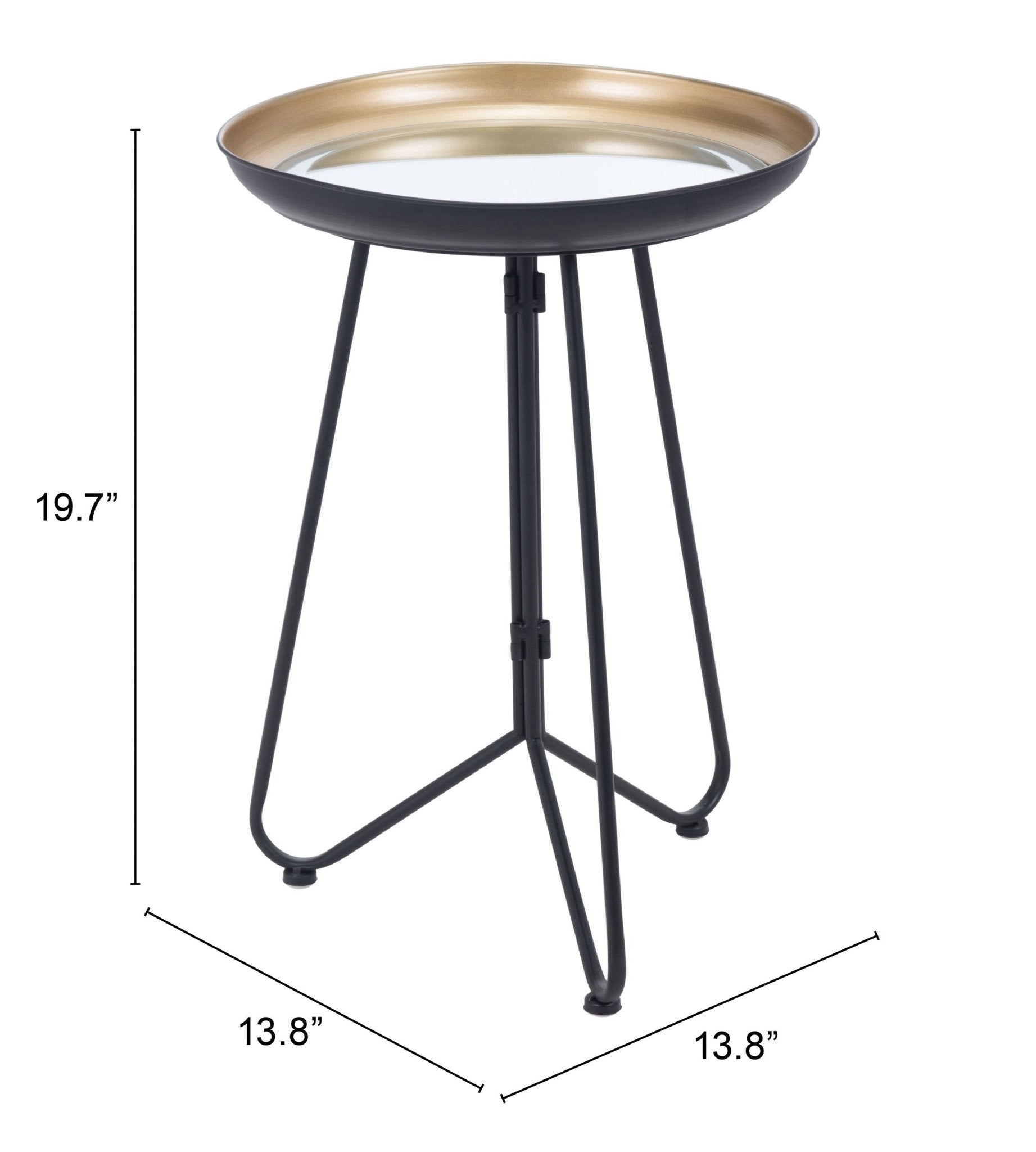 Foley Accent Table Gold & Black - Cozy Roots Decor